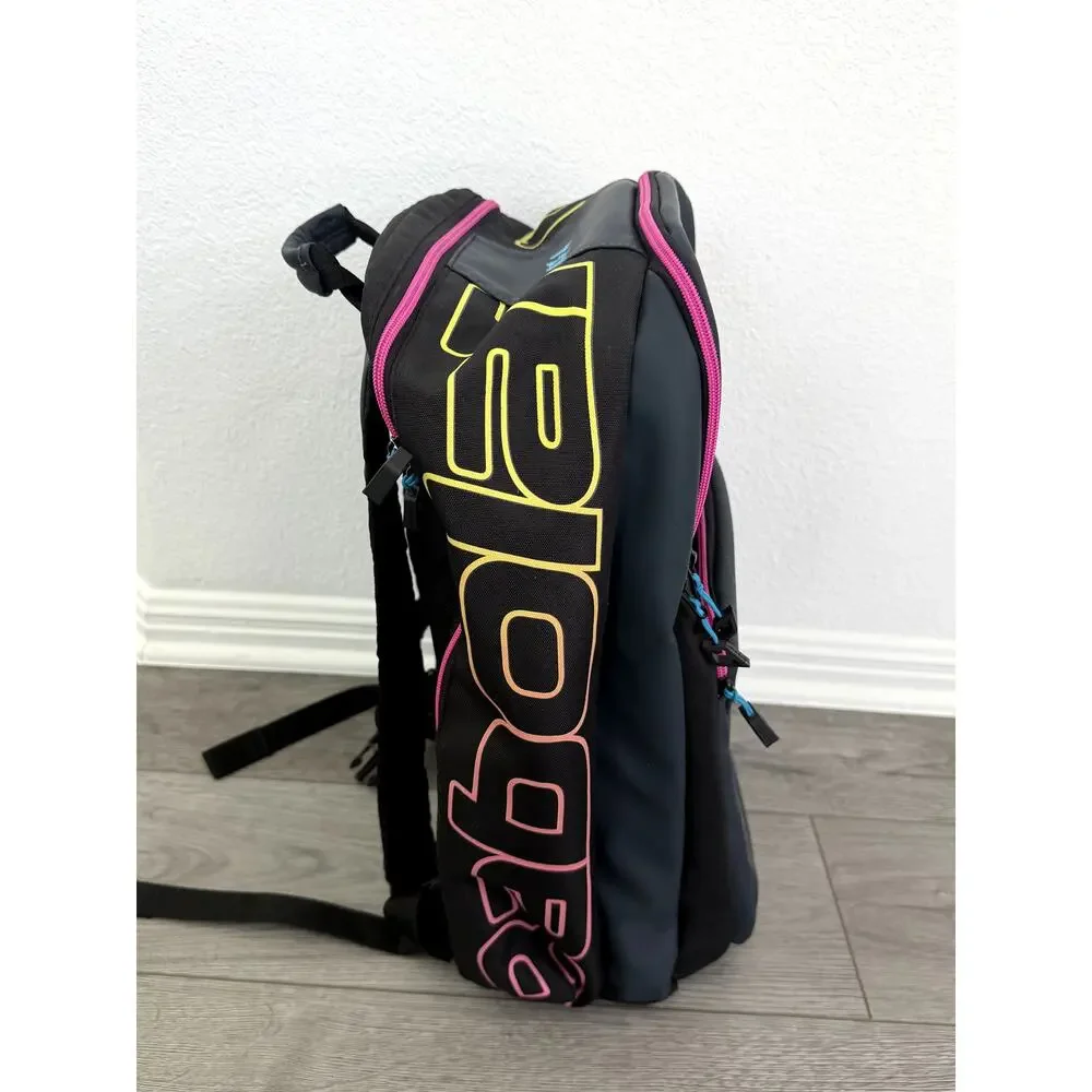 Babolat Pure Aero Rafa Tennis Backpack 3 Racquet Bag Navy Pink Yellow Rare